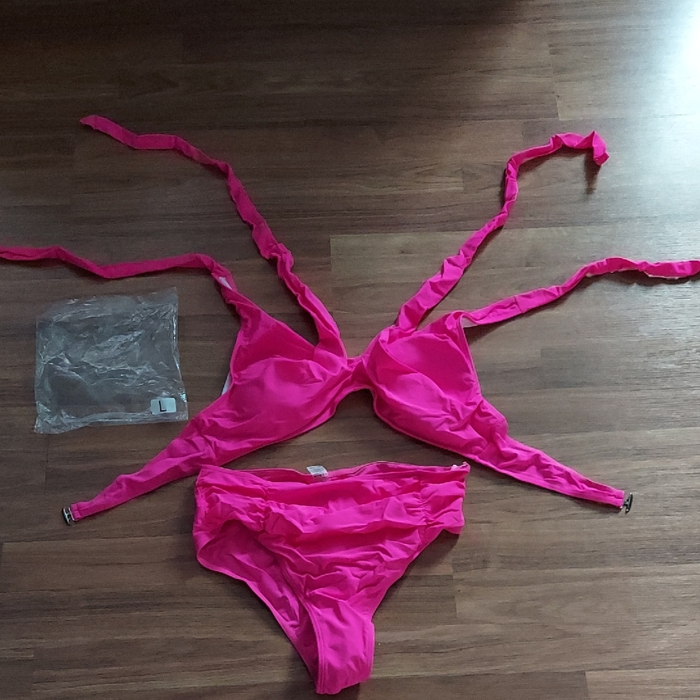 Vibrant Pink Women's Swim Suit Set